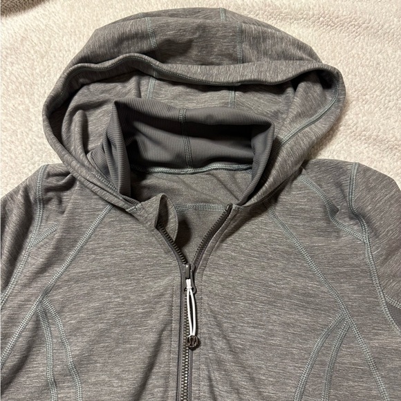 Lululemon Daily Practice Hooded Jacket Heathered Slate Gray Long Line - Picture 10 of 15